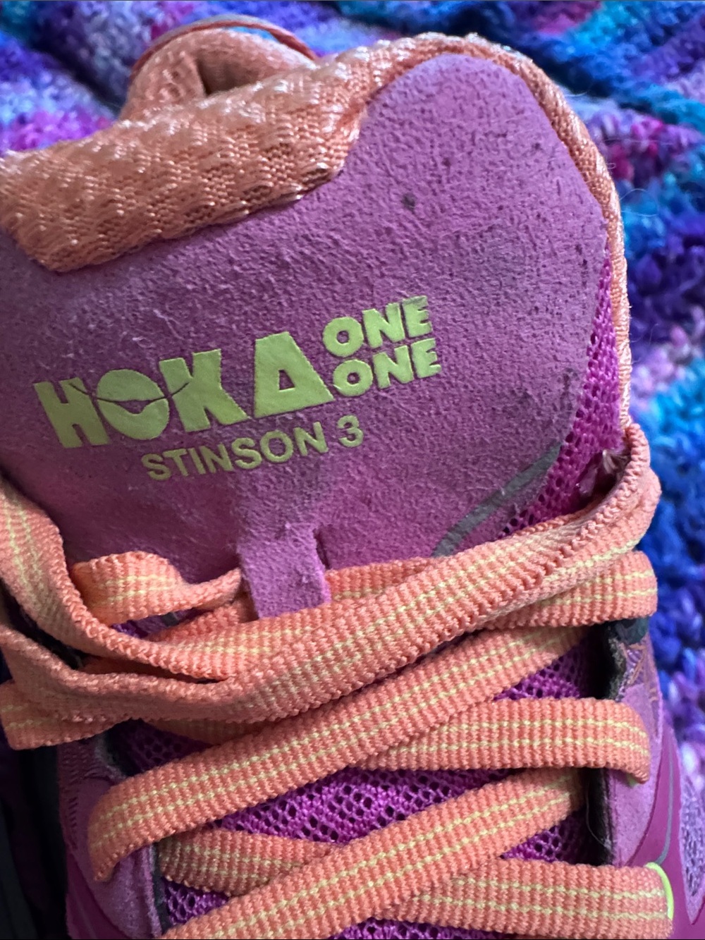 Hoka Women's Hot Pink and Peach Athletic Running Shoes - Picture 6 of 6